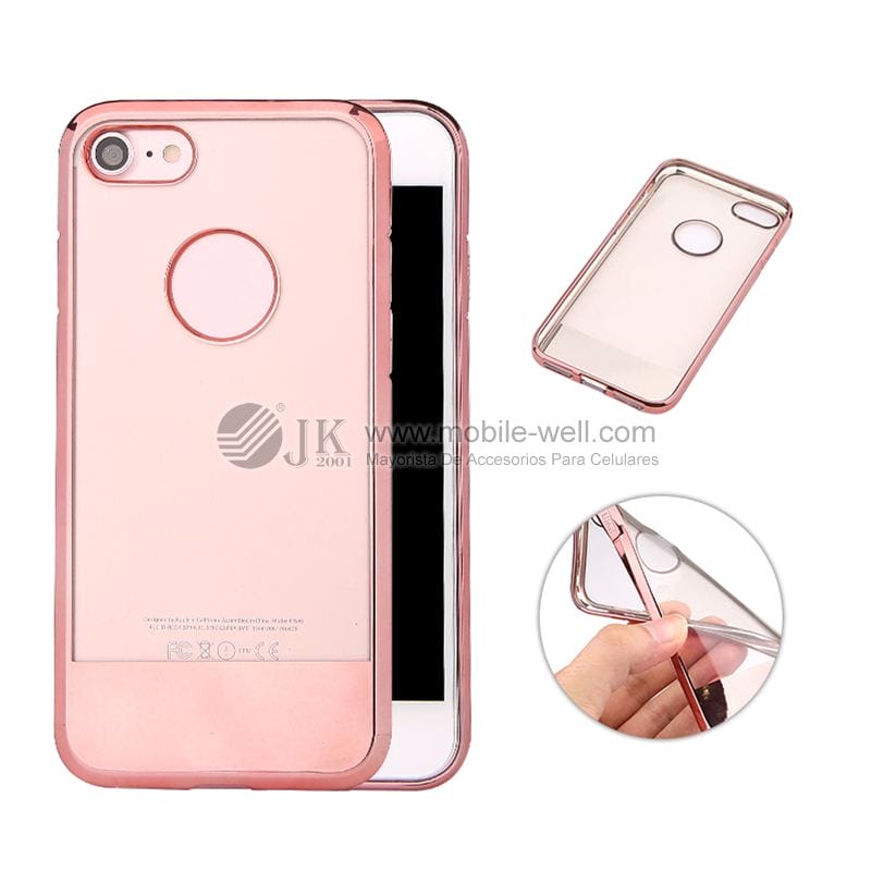 Hot sale 2MM clear soft TPU electroplating phone case for Iphone 46 15 42