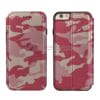 Hot selling army camouflage leather flip cover case for iphone 24 6G Camuflaje rosado 10