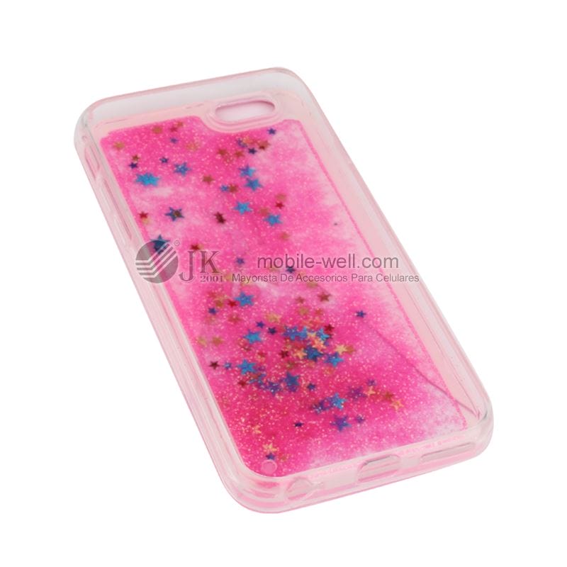 Fashion liquid quicksand dress Girl TPU soft phone case for Samsung Iphone 61 6G fucsia 4 1