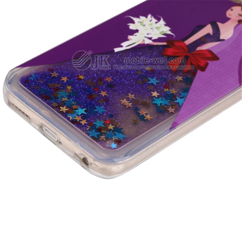 Fashion liquid quicksand dress Girl TPU soft phone case for Samsung Iphone 69 6G marodo 3 3