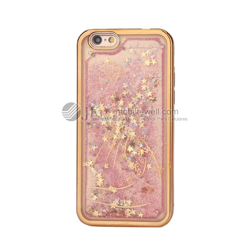 Luxury ultra Thin liquid glitter quicksand plating TPU phone case for iPhone 6S 40 6G oro 5 4