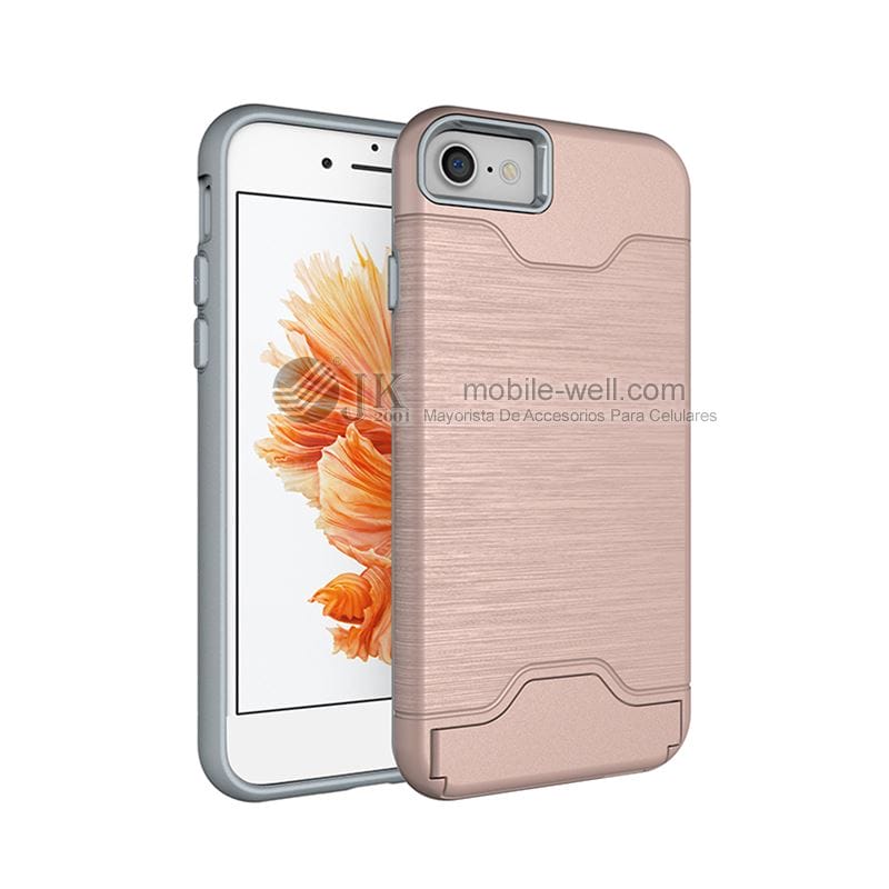 Luxury 2 in 1 card slot case back cover for Iphone 31 IP7 rosado 13