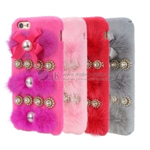 For LG/OPPO/IPHONE case rabbit fluff phone case with diamond protector case