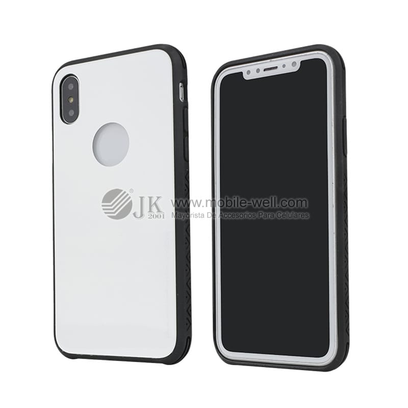 Wholesale anti-fall TPU+PC tempered glass phone case for IPHONE X/8/8S 17 03 12