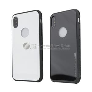 Wholesale anti-fall TPU+PC tempered glass phone case for IPHONE X/8/8S