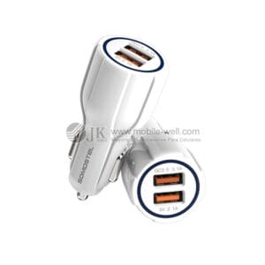 Good quality dual USB input QC3.0 car charger with LED