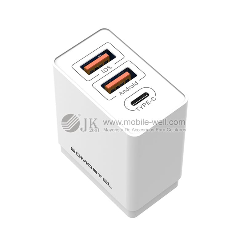 2 USB+ Type C travel fast charger for 6G/7G/8G/X/android 13 3 1