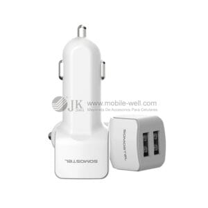 Standard dual USB car travel adapter with consice design
