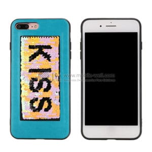 Anti-scratch TPU+PU phone case with sequins decoration for Iphone7Plus/8Plus