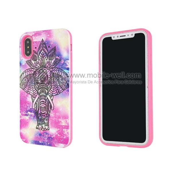 Wholesale 2 in 1 hybrid rabbit grain 3D relief phone case