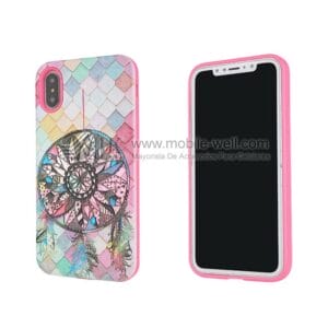 Mandala case with rainbow lighting TPU + PC combo rabbit TPU case for IphoneX