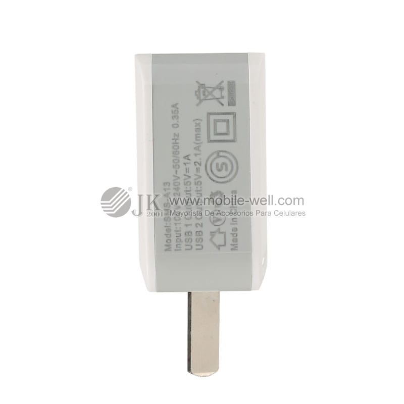 Explosion proof dual USB 2.1A+1A travel adapter with cable 23 06 9