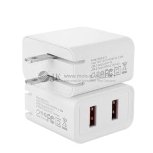 SMS-A77 foldable travel charger with dual USB port