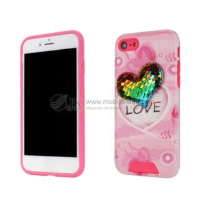 Wholesale 2 in 1 funda with decorated 3D hybrid sequin