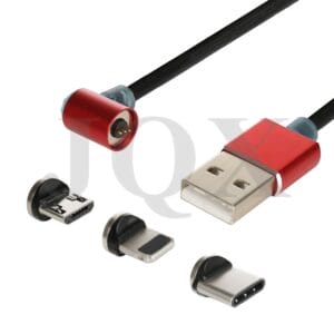 New arrival 2.1A 90 degree cotton braided magnetic data cable