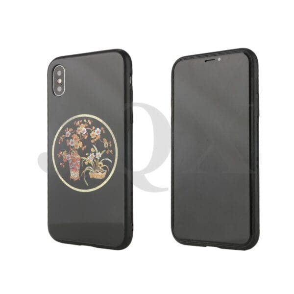 Anti-impact waterproof TPU + PC +glass case with bright pattern