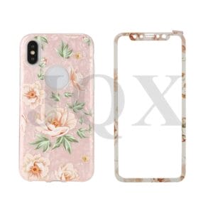 2 in 1 series coat armor case in fluorescent drawing with tempered glass