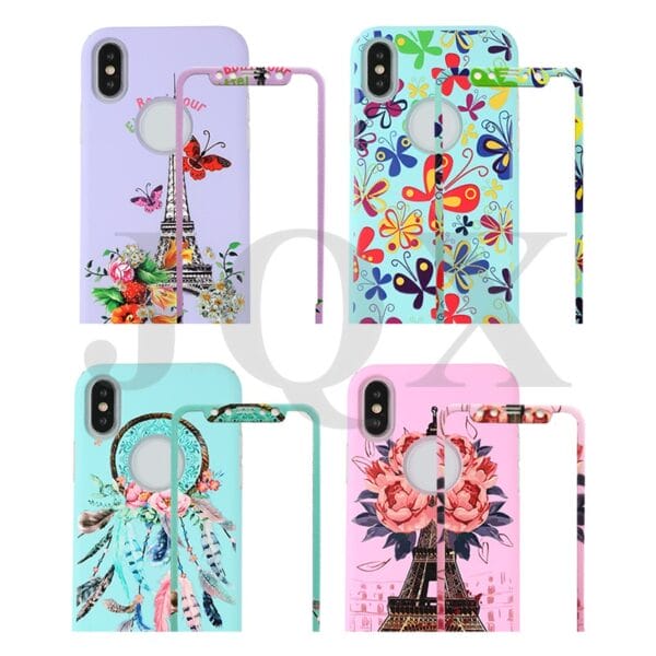 Beautiful pattern TPU+PC back cover with tempered relief glass