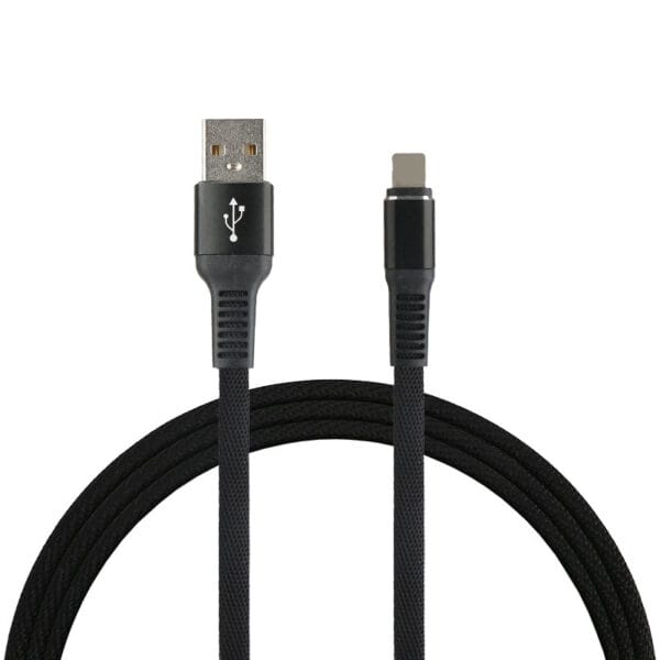 2A largo SR algodón trenzado cable de aleación de zinc datos usb cable plano