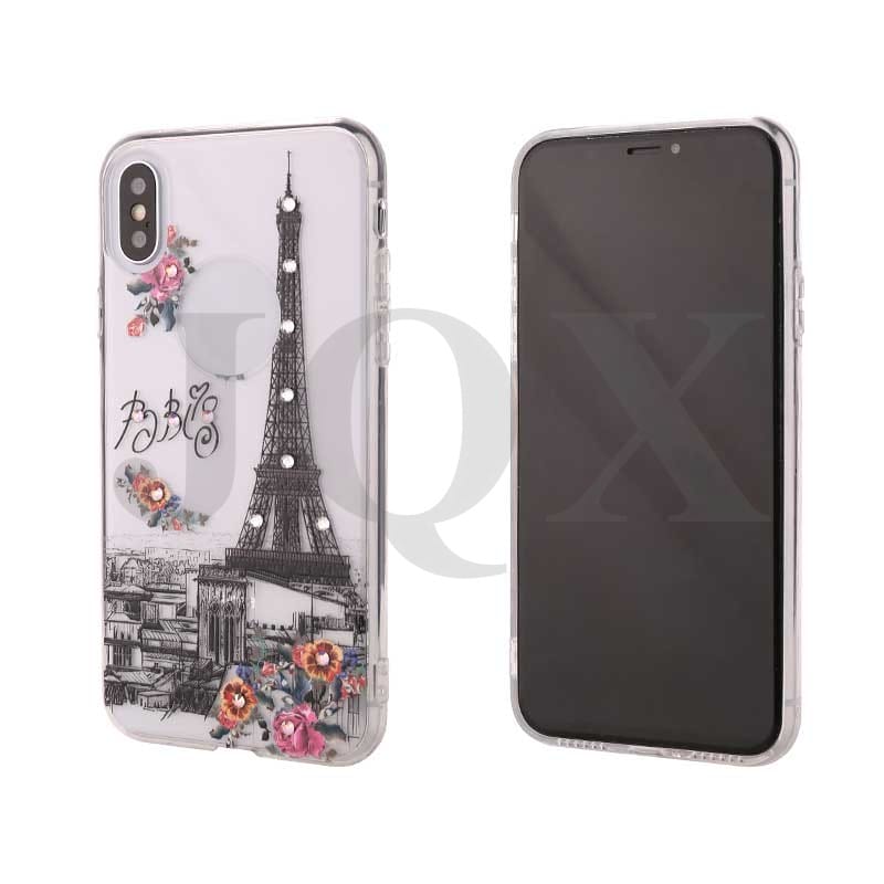 Estuche protector de diamante gota + TPU alivio de aceite brillante para IphoneXR/XS 1 Estuche protector de diamante gota + TPU alivio de aceite brillante para IphoneXR/XS