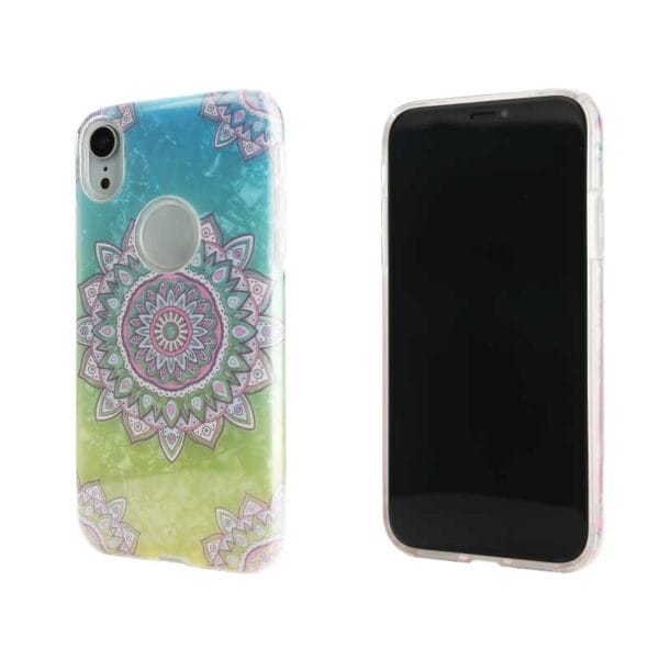 3 in 1 mobile case with relief drawing TPU and marble paper