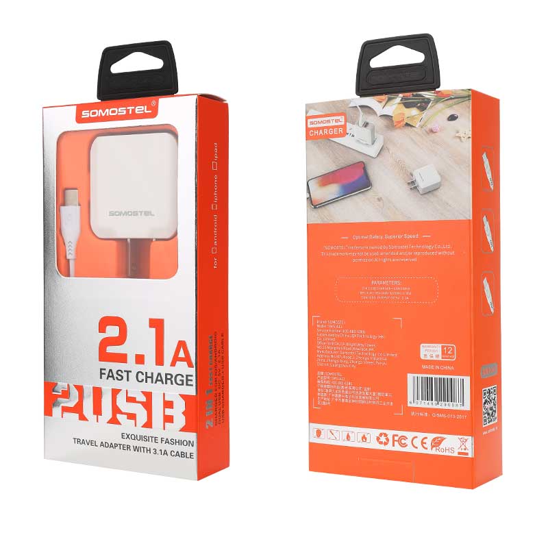 Cargador de viaje de doble puerto USB de alta calidad fácil de llevar 21 11 12