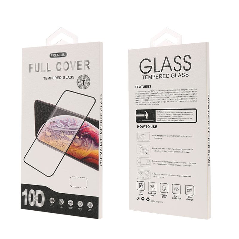 Película de vidrio templado 10D de pegamento completo antihuellas para Moto E5/G6 22 15 16