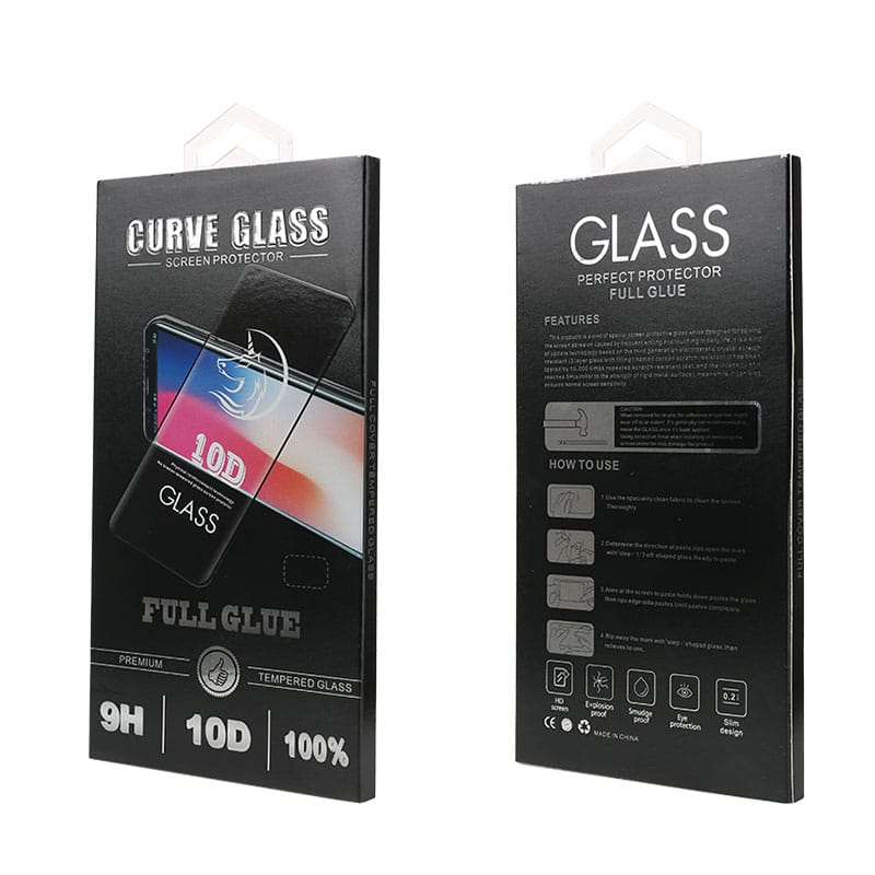 Película de vidrio templado 10D de pegamento completo antihuellas para Moto E5/G6 23 16 15