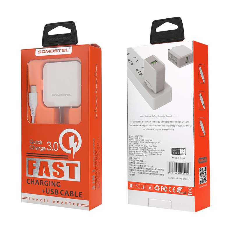 High-end packaging A12 fast charging adapter for travel/business 19 16 8