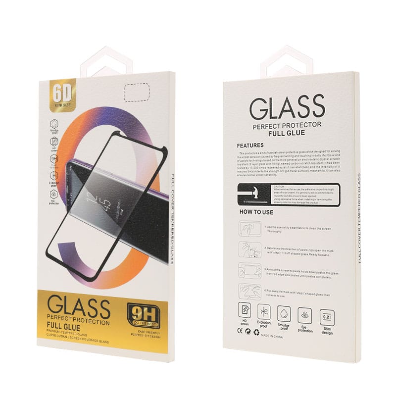 Película de vidrio templado 10D de pegamento completo antihuellas para Moto E5/G6 24 17 11