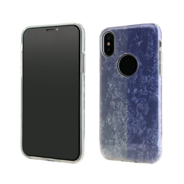 Ultra thin soft TPU+PC+marble paper rainbow color case cover