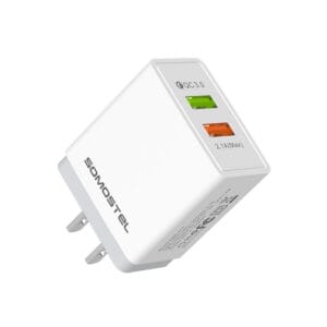 Adaptador De Carga Rápida Con Dual-USB QC3.0+2.4A