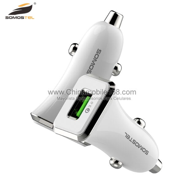 Somostel QC3.0 quick charging car charger with usb cable