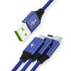 Cable USB 3 en 1 con carga rápadia y sincronización de datos en trenzado algodon 14 2