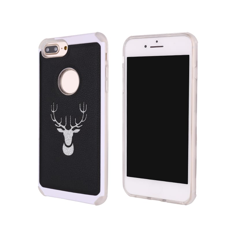 Precio de fábrica protector de teléfono anti-impacto TPU + PC PU con patrón de alces lindo 6 Precio de fábrica protector de teléfono anti-impacto TPU + PC PU con patrón de alces lindo - Imagen 6