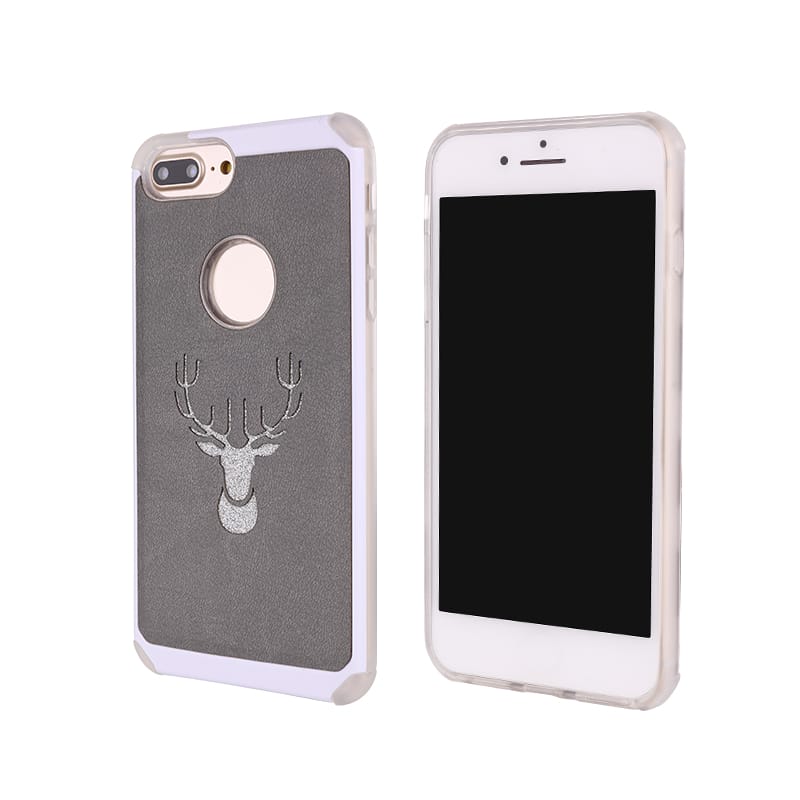 Precio de fábrica protector de teléfono anti-impacto TPU + PC PU con patrón de alces lindo 4 Precio de fábrica protector de teléfono anti-impacto TPU + PC PU con patrón de alces lindo - Imagen 4