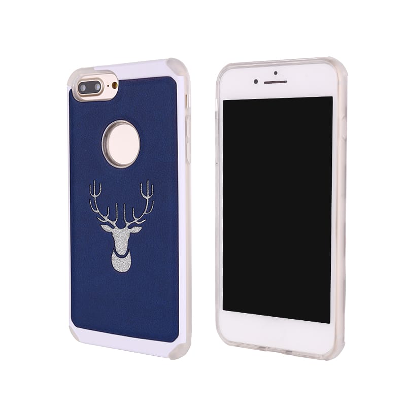 Precio de fábrica protector de teléfono anti-impacto TPU + PC PU con patrón de alces lindo 1 Precio de fábrica protector de teléfono anti-impacto TPU + PC PU con patrón de alces lindo