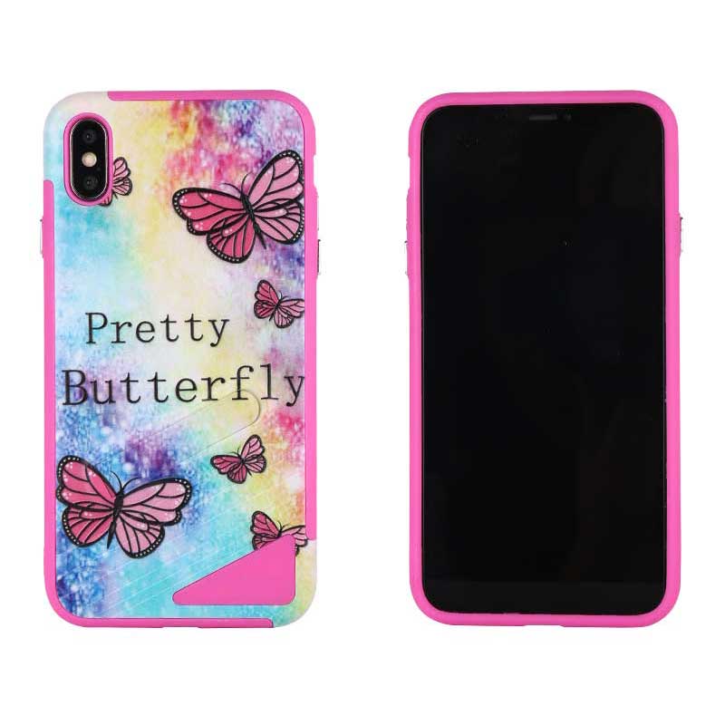 Funda TPU+PC Con Soporte En Gráfico 3D UV para IphoneX/XR 1 Funda TPU+PC Con Soporte En Gráfico 3D UV para IphoneX/XR