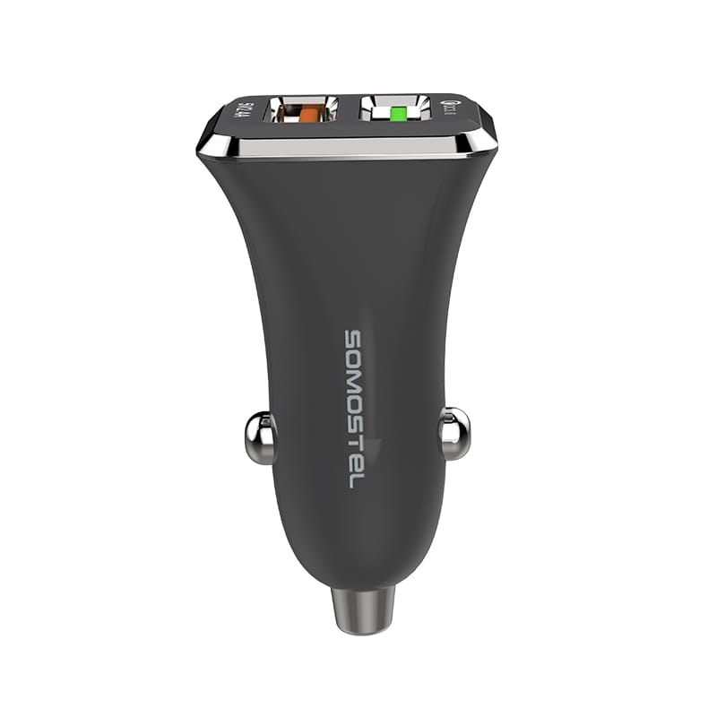 QC3.0 + 2.4A doble USB cargador de coche de carga rápida 14 02