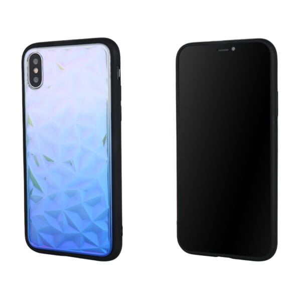 Electroplating hard TPU+PC blue ray protector case with diamond grain for IphoneX/XR