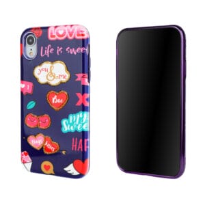Phone stand plating TPU+full glossy PC decoration protector case with invisible holder