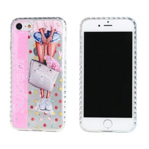 Funda TPU Diamante +Acrilico Con Dibujo y Glue