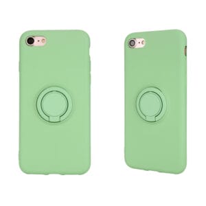 Protectores de teléfono TPU Macaron color spray aceite con soporte de anillo