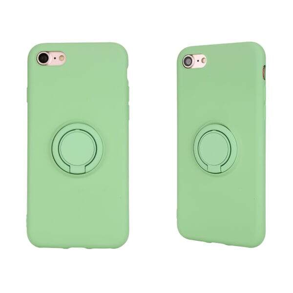 Protectores de teléfono TPU Macaron color spray aceite con soporte de anillo