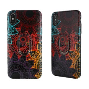 360 degree rotating metal bracket smartphone protector with colorful drawing