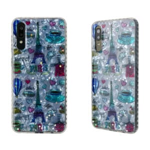 Fundas Protectoras Para Celulares TPU+Acrilico En Dibujo De Papel  Concha Y Glue