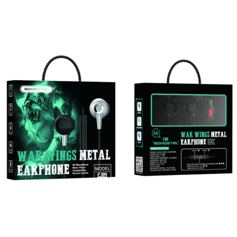 Mayoreo Audifono In-Ear Serie War Wing SMS-CJ05 Con Sonido Estéreo 28 09 3