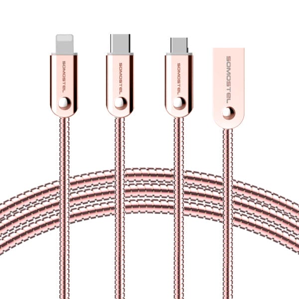 Mayoreo cable usb 3 en 1 , cable metalico electroplasting 2.4A