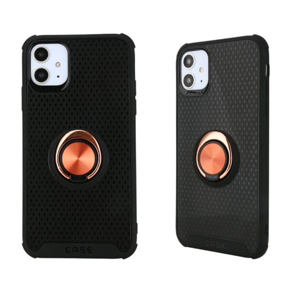 Funda de TPU negro con soporte de anillo duro para Iphone11/Iphone11Pro/Iphone11Pro Max