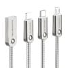Mayoreo cable usb 3 en 1 , cable metalico electroplasting 2.4A 18 15